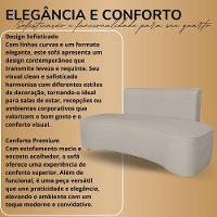 Sofá Orgânico Curvo Feijão Sala Elegante 3 Lugares Recepção Cinza - 5