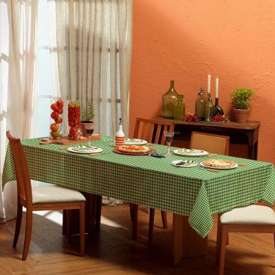 Toalha De Mesa Retangular 1,40m X 2,10m Xadrez Teka Italianinha 6 Lugares Verde