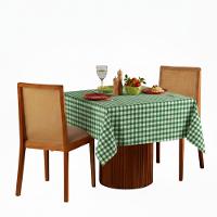 Toalha De Mesa Quadrada 1,40m X 1,40m Xadrez Teka Italianinha  4 Lugares Verde - 1