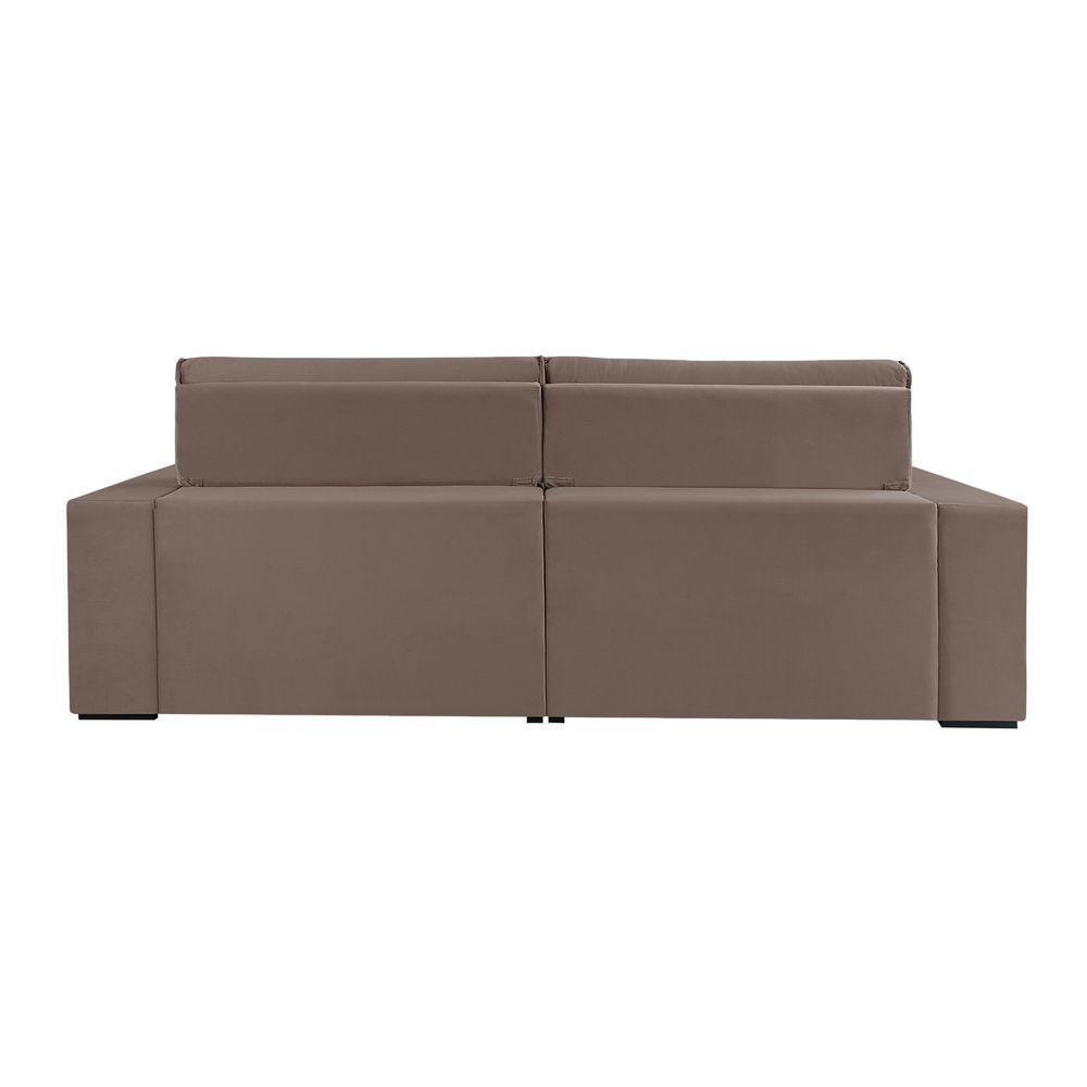 Sofá Retrátil E Reclinável Bee 1,90m Veludo Cor Marrom Claro 2139 Usb Com Kit Usb - 6