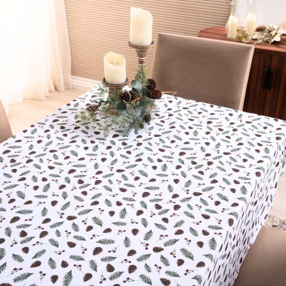 Toalha De Mesa Natal Estampa Digital 2,00m X 1,40m Para 6 Lugares Tecido Oxford - Modelo 1 - 100% Poliéster - 3