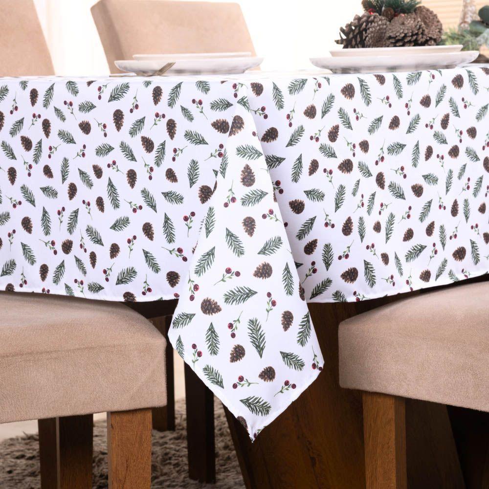 Toalha De Mesa Natal Estampa Digital 2,00m X 1,40m Para 6 Lugares Tecido Oxford - Modelo 1 - 100% Poliéster - 5