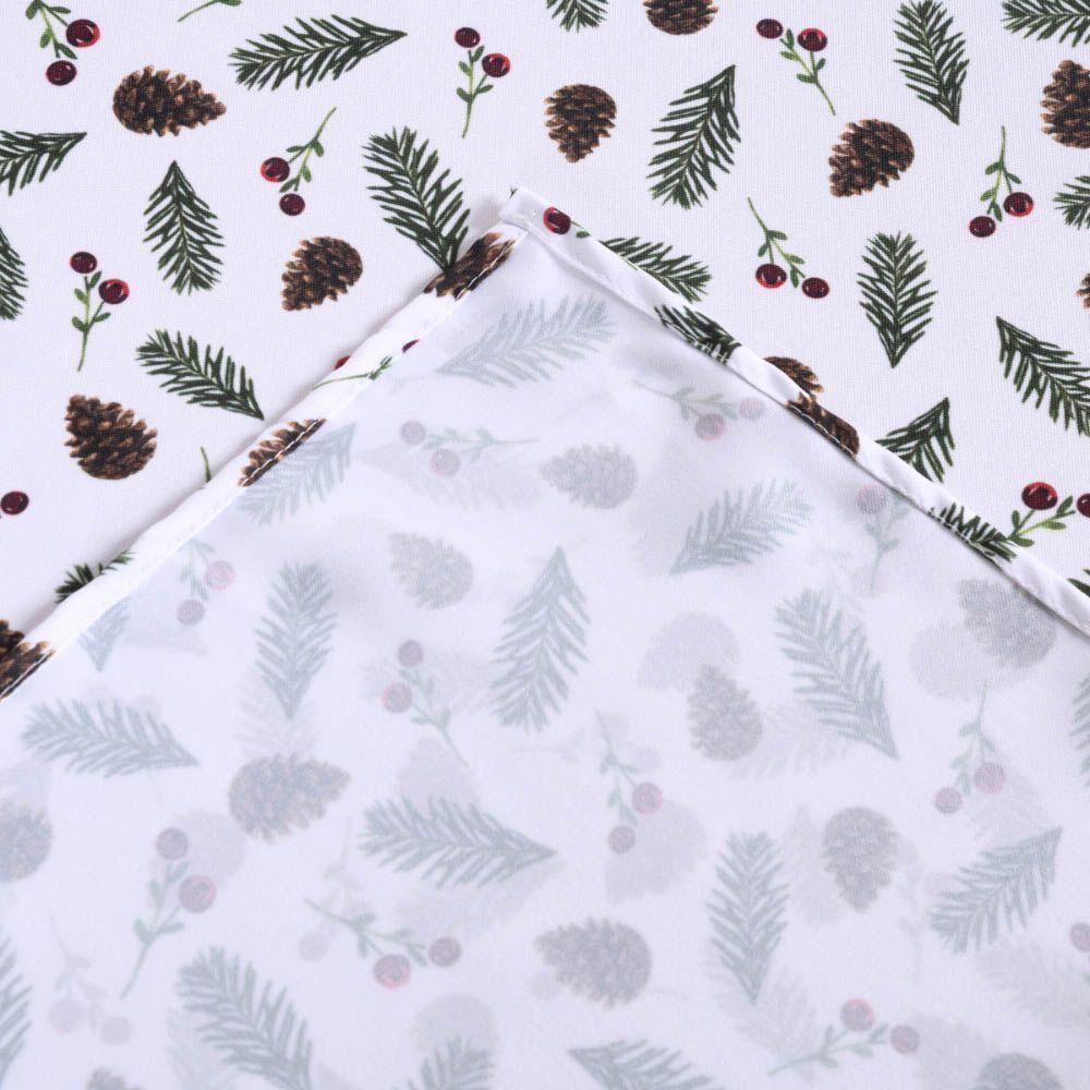 Toalha De Mesa Natal Estampa Digital 2,00m X 1,40m Para 6 Lugares Tecido Oxford - Modelo 1 - 100% Poliéster - 6