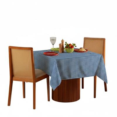 Toalha De Mesa Quadrada 1,40m X 1,40m Xadrez Teka Italianinha  4 Lugares Azul