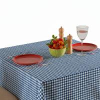 Toalha De Mesa Quadrada 1,40m X 1,40m Xadrez Teka Italianinha  4 Lugares Azul - 2