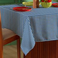 Toalha De Mesa Quadrada 1,40m X 1,40m Xadrez Teka Italianinha  4 Lugares Azul - 4