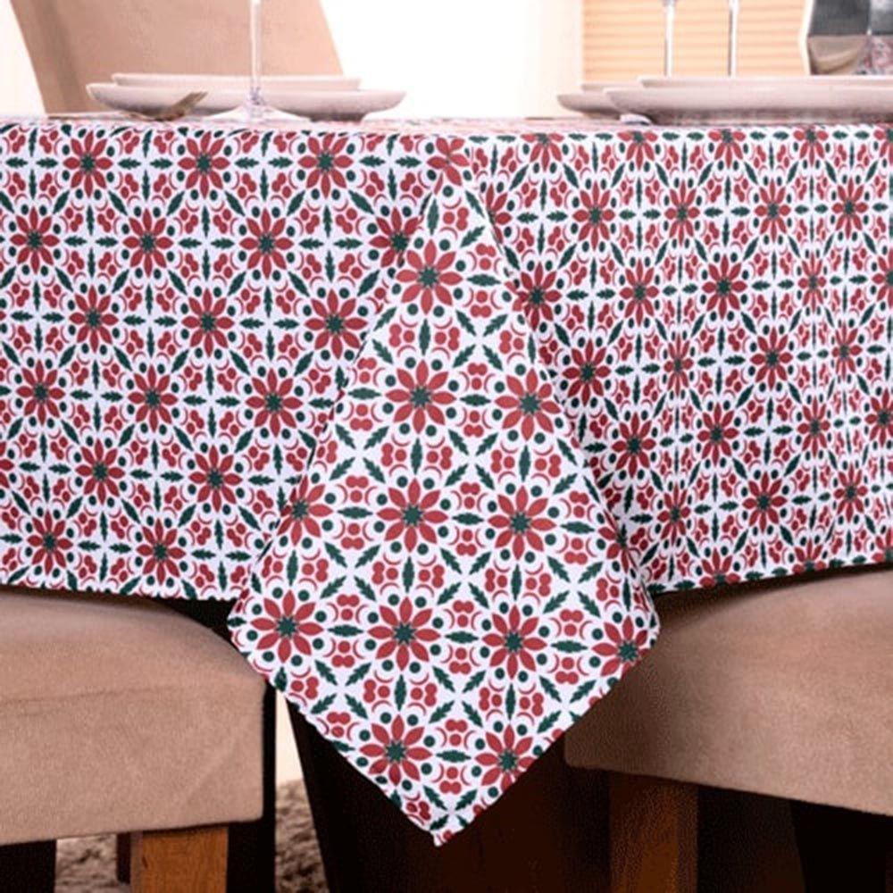 Toalha De Mesa Natal Estampa Digital 2,00m X 1,40m Para 6 Lugares Tecido Oxford - Modelo 5 - 100% Poliéster - 4