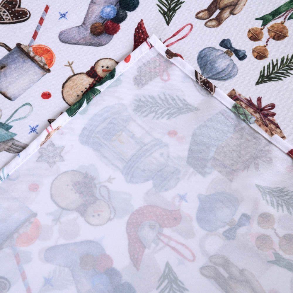 Toalha De Mesa Natal Estampa Digital 2,50m X 1,40m Para 8 Lugares Tecido Oxford - Modelo 3 - 100% Poliéster - 5