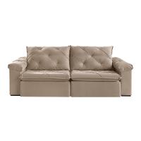 Sofá Retrátil E Reclinável Corniso 1,94m Veludo Cor Bege 2137 Usb Sem Kit Usb - 5