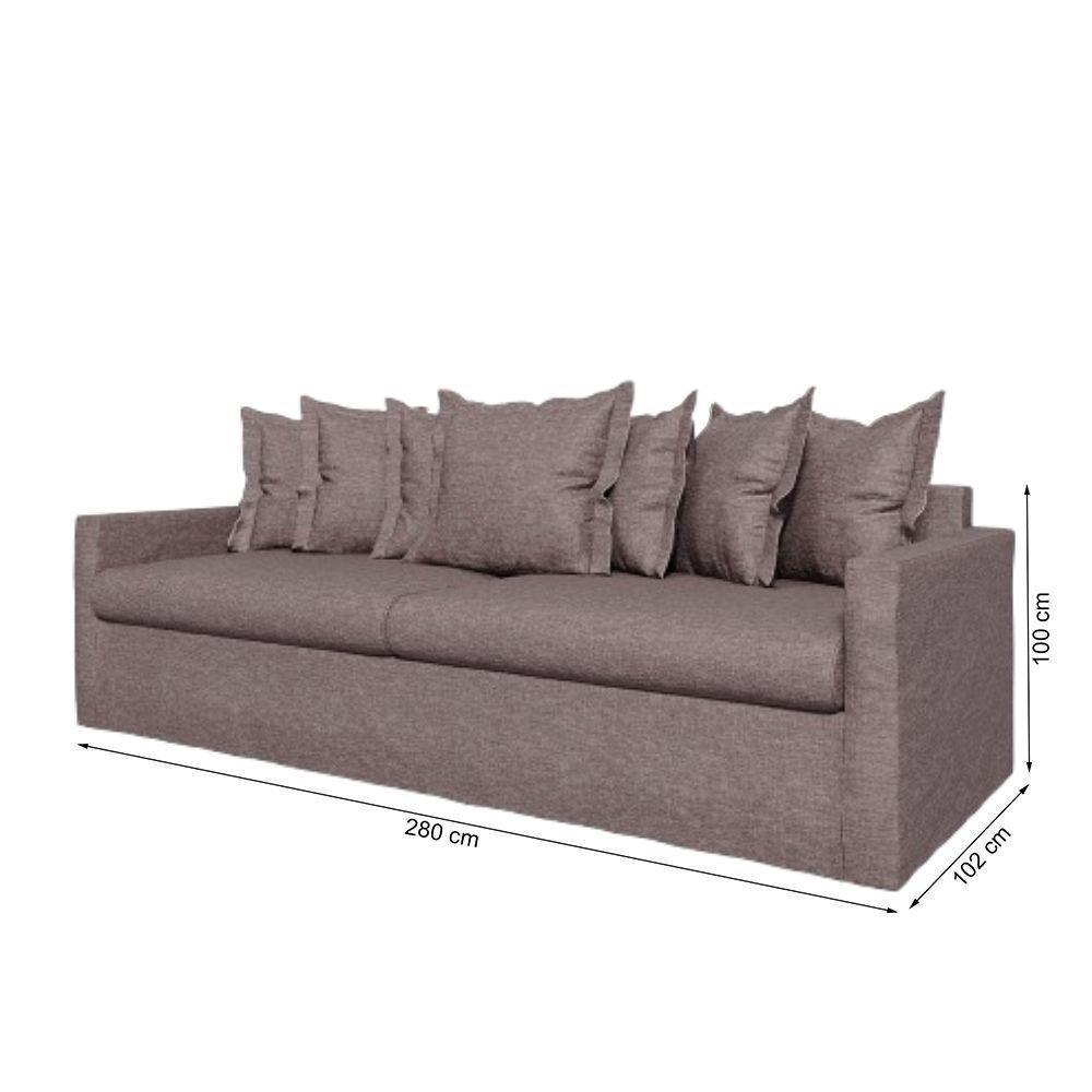 Sofá Living Laguna 2,80m Com Capa Removível Lavável Cor Prata 2252 - 6