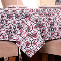 Toalha De Mesa Natal Estampa Digital 1,45m X 1,40m Para 4 Lugares Tecido Oxford - Modelo 5 - 100% Poliéster