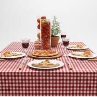 Toalha De Mesa Retangular 1,40m X 2,10m Xadrez Teka Italianinha 6 Lugares Vermelho - 3