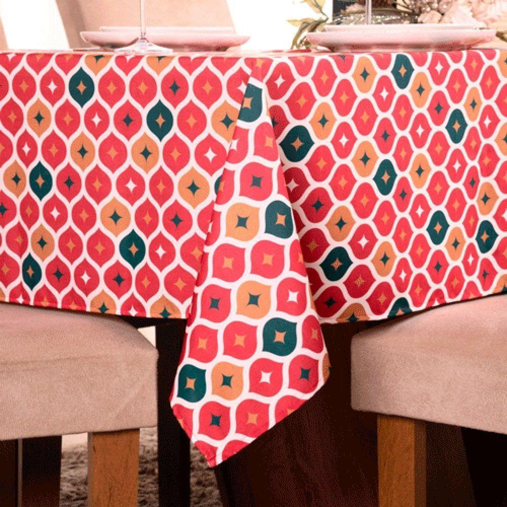 Toalha De Mesa Natal Estampa Digital 2,50m X 1,40m Para 8 Lugares Tecido Oxford - Modelo 6 - 100% Poliéster - 4