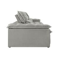 Sofá Retrátil E Reclinável Texas 2,94m Veludo Cor Cinza 2107 Usb Sem Kit Usb - 5