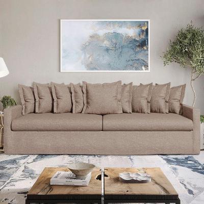 Sofá Living Laguna 2,80m Com Capa Removível Lavável Cor Bege Claro 2251