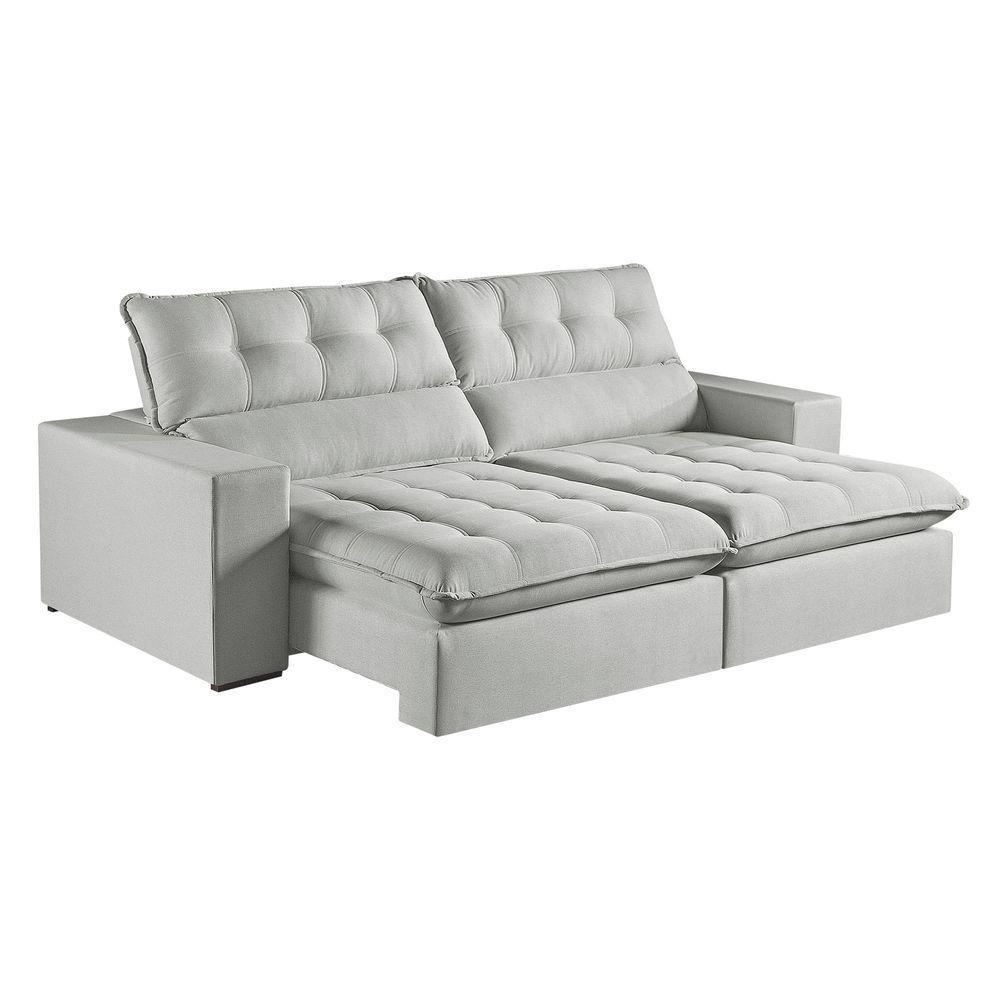 Sofá Retrátil E Reclinável Oregon 2,90m Linho Cor Gelo 2322 Usb Com Kit Usb - 7