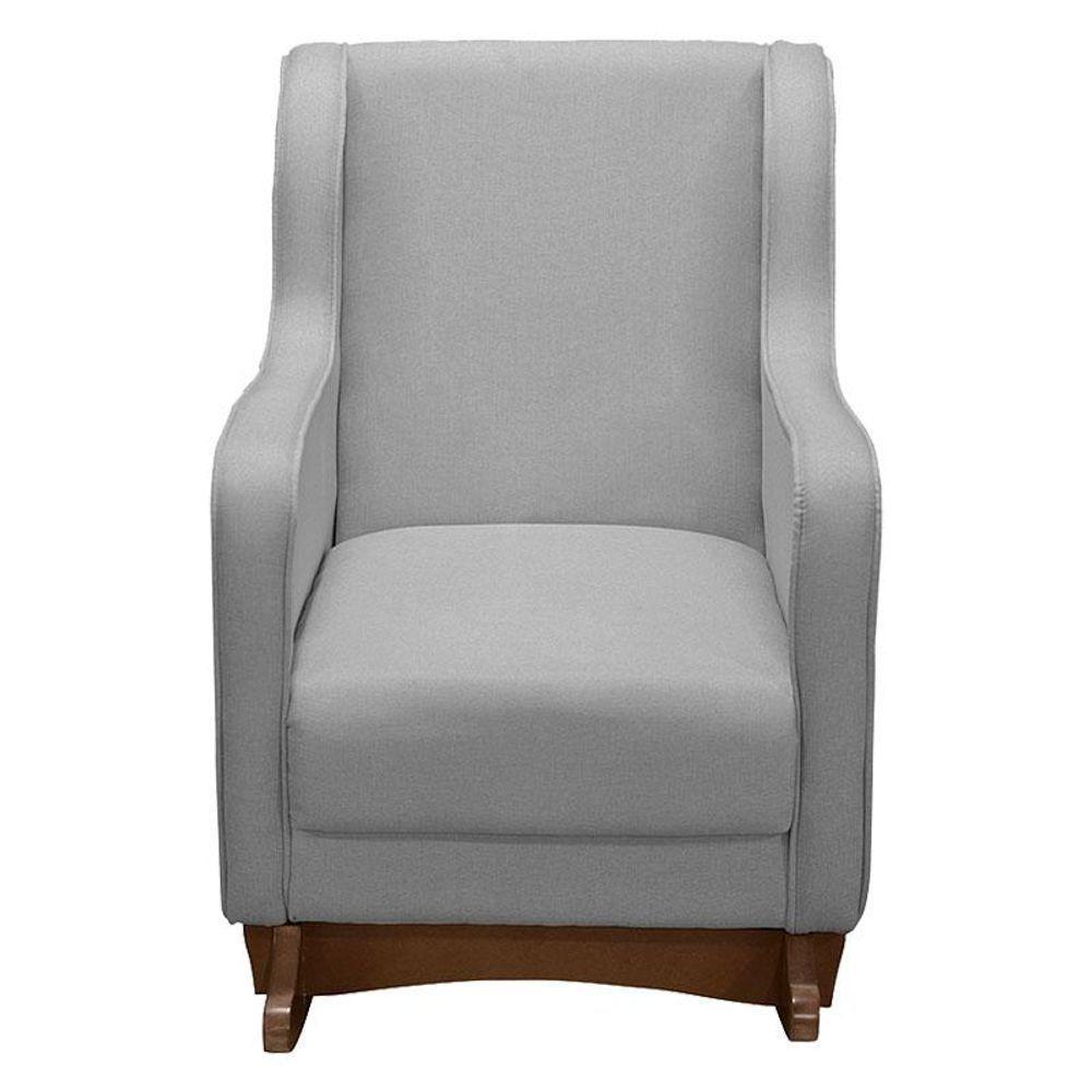 Poltrona Amamentação Aquila Plus Com Puff Linho Cinza - Fratello - 2