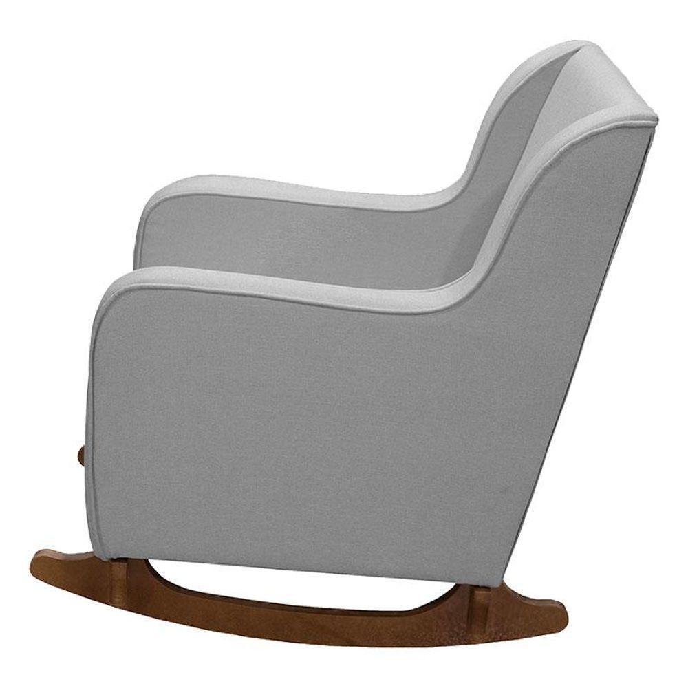 Poltrona Amamentação Aquila Plus Com Puff Linho Cinza - Fratello - 3