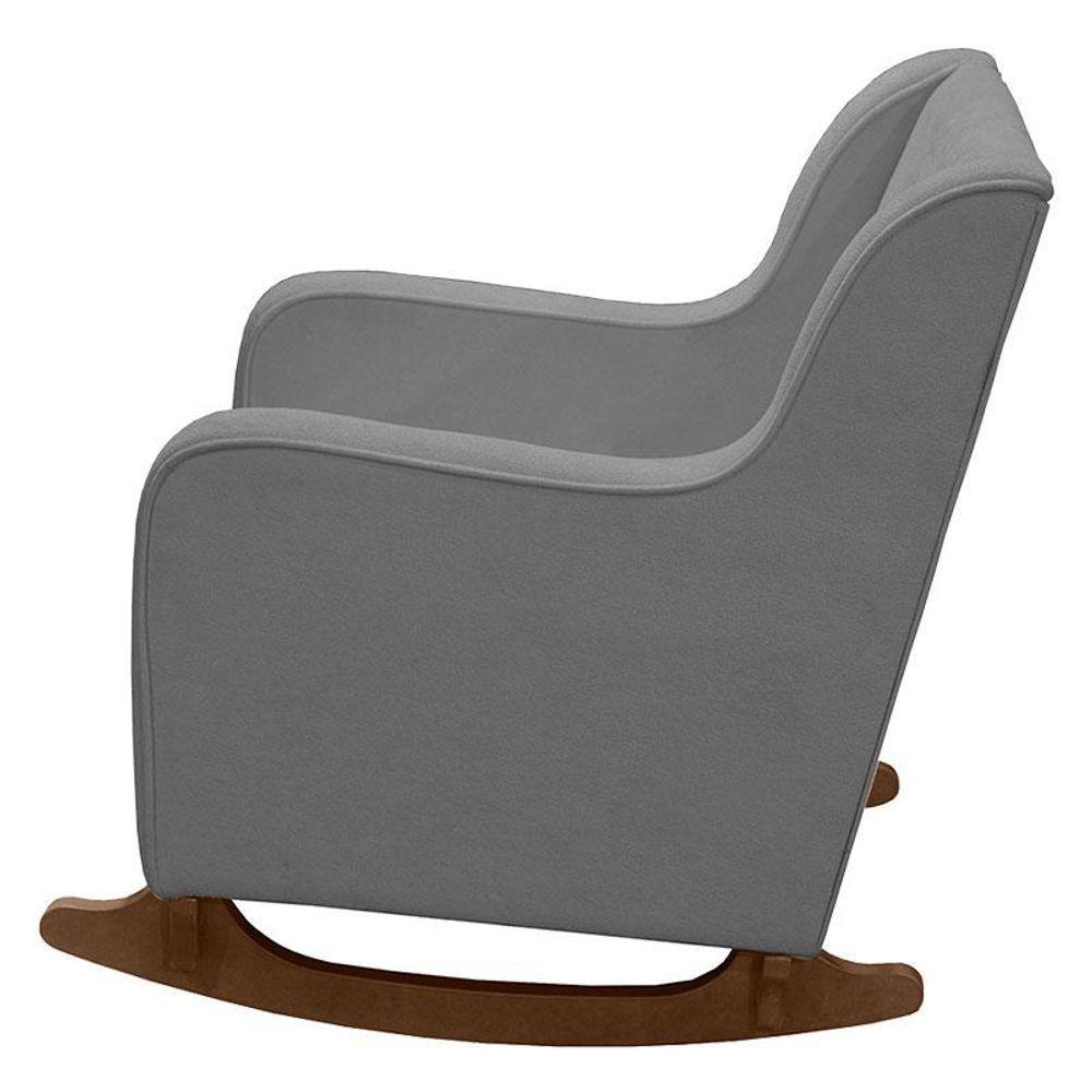 Poltrona Amamentação Aquila Plus Com Puff Boucle Cinza - Fratello - 3