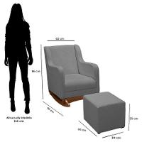 Poltrona Amamentação Aquila Plus Com Puff Boucle Cinza - Fratello - 5