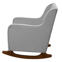 Poltrona Amamentação Aquila Plus Com Puff Veludo Cinza - Fratello - 3