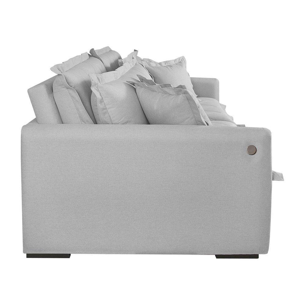 Sofá Retrátil E Reclinável Iris 2,00m Linho Cor Cinza 2341 Usb Com Kit Usb - 6