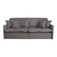 Sofá Retrátil E Reclinável Iris 2,20m Linho Cor Grafite 2342 Usb Com Kit Usb