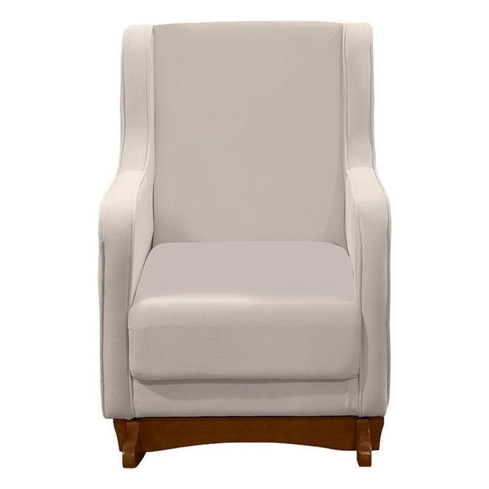 Poltrona Amamentação Aquila Plus Com Puff Veludo Off White - Fratello - 2