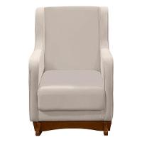 Poltrona Amamentação Aquila Plus Com Puff Veludo Off White - Fratello - 2