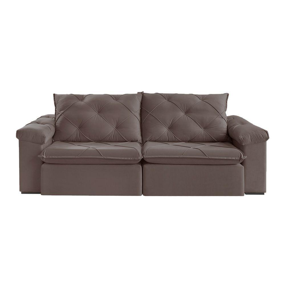 Sofá Retrátil E Reclinável Corniso 1,94m Veludo Cor Marrom 2131 Usb Com Kit Usb - 5