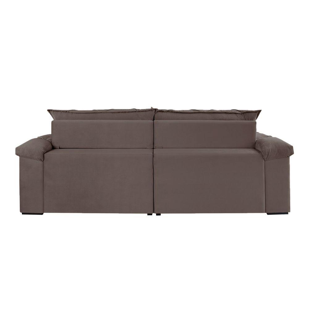 Sofá Retrátil E Reclinável Corniso 1,94m Veludo Cor Marrom 2131 Usb Com Kit Usb - 7