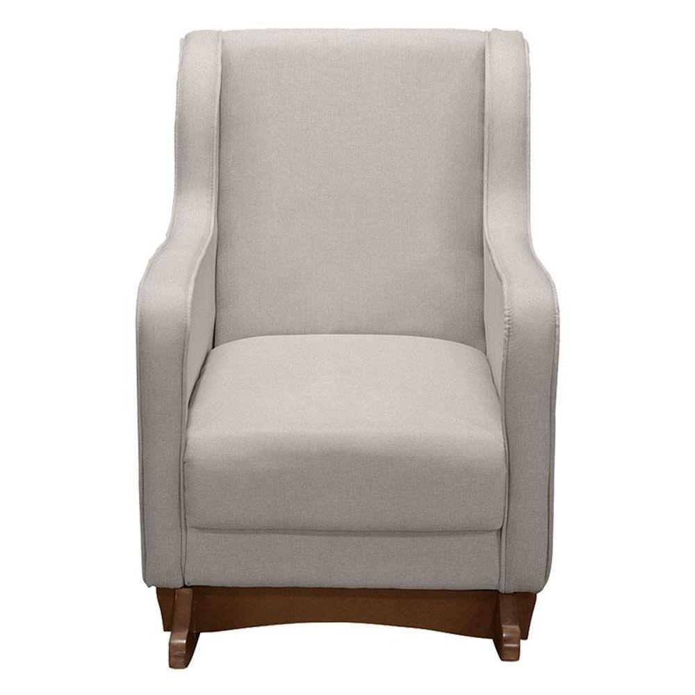 Poltrona Amamentação Aquila Plus Com Puff Linho Off White - Fratello - 2