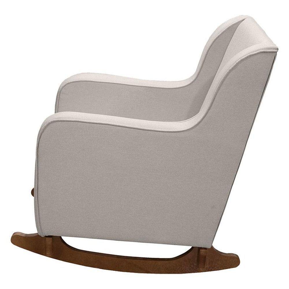 Poltrona Amamentação Aquila Plus Com Puff Linho Off White - Fratello - 3