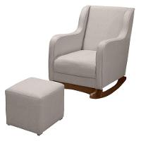 Poltrona Amamentação Aquila Plus Com Puff Linho Off White - Fratello - 1