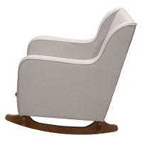 Poltrona Amamentação Aquila Plus Com Puff Linho Off White - Fratello - 3