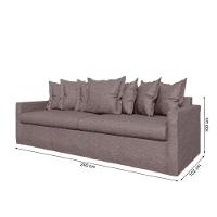Sofá Living Laguna 2,40m Com Capa Removível Lavável Cor Prata 2252 - 6