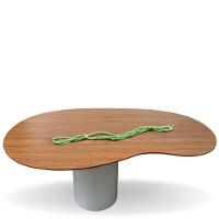 Mesa Organica Bean Laca+freijo 2.35x122cm - 2