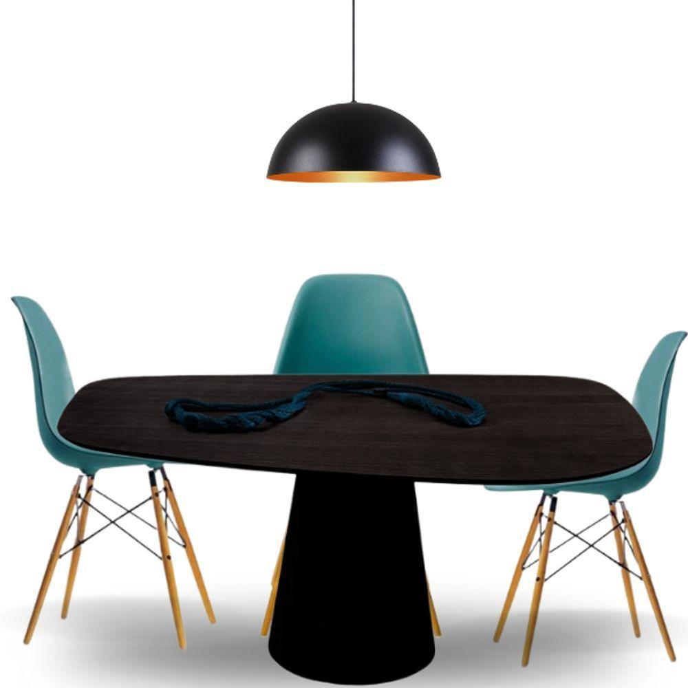 Mesa Oval Organica Flower 2.35x122cm Em Ebano - 1