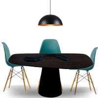 Mesa Oval Organica Flower 2.35x122cm Em Ebano - 1