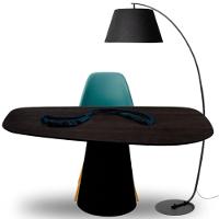 Mesa Oval Organica Flower 2.35x122cm Em Ebano - 2