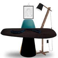 Mesa Oval Organica Flower 2.35x122cm Em Ebano - 3