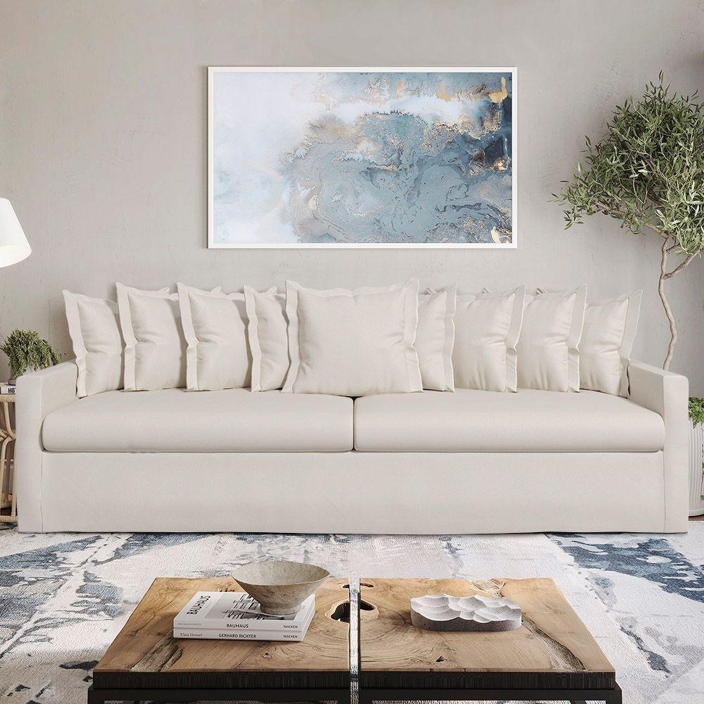 Sofá Living Laguna 2,80m Com Capa Removível Lavável Cor Marfim 2250 - 1