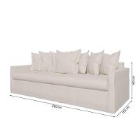 Sofá Living Laguna 2,80m Com Capa Removível Lavável Cor Marfim 2250 - 6