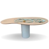 Mesa Organica Bean Laca+freijo Claro 2.35x122cm - 1