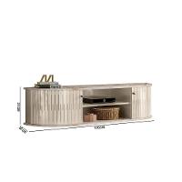 Rack Tv 60 Pol 136cm Bancada Suspenso Ripado Norezi M20 - D'rossi Calacata E Off White - 2