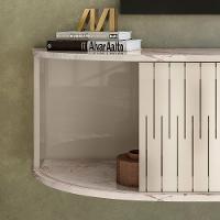 Rack Tv 60 Pol 136cm Bancada Suspenso Ripado Norezi M20 - D'rossi Calacata E Off White - 3