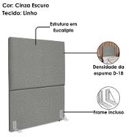 Cabeceira Solteiro 100 Cm Com Frame Luna Linho Cinza Escuro Artte Cinza Escuro