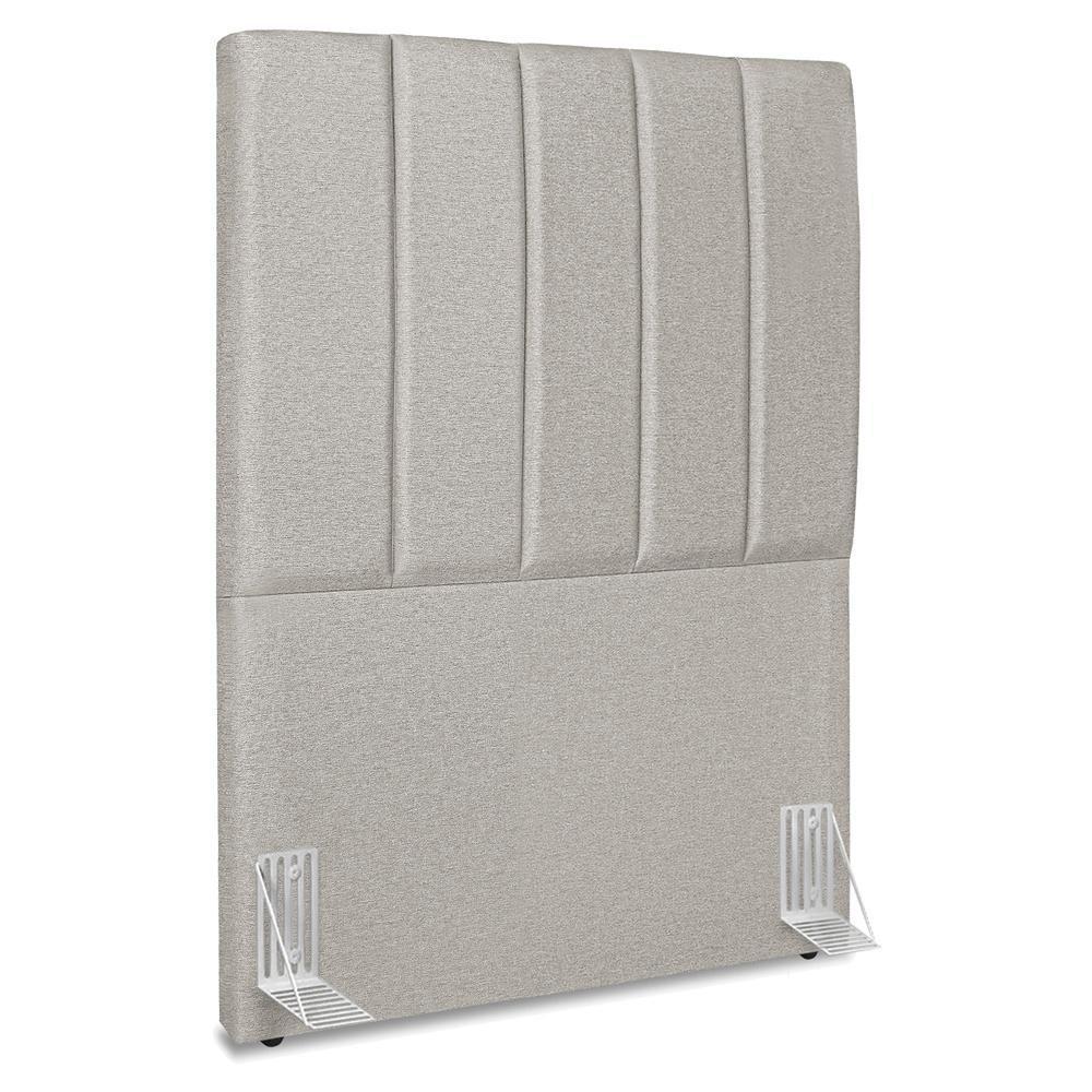 Cabeceira Solteiro 90 Cm Com Frame Dalia Linho Cinza Artte Cinza - 1