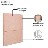 Cabeceira Solteiro 100 Cm Com Frame Luna Linho Rose Artte Rose