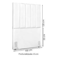 Cabeceira Solteiro 100 Cm Com Frame Dalia Corino Branco Artte Branco - 3
